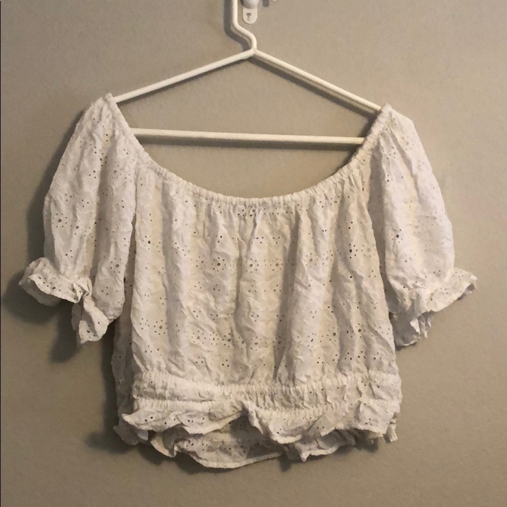 Lacy Peasant Blouse with a Light Puff Sleeve